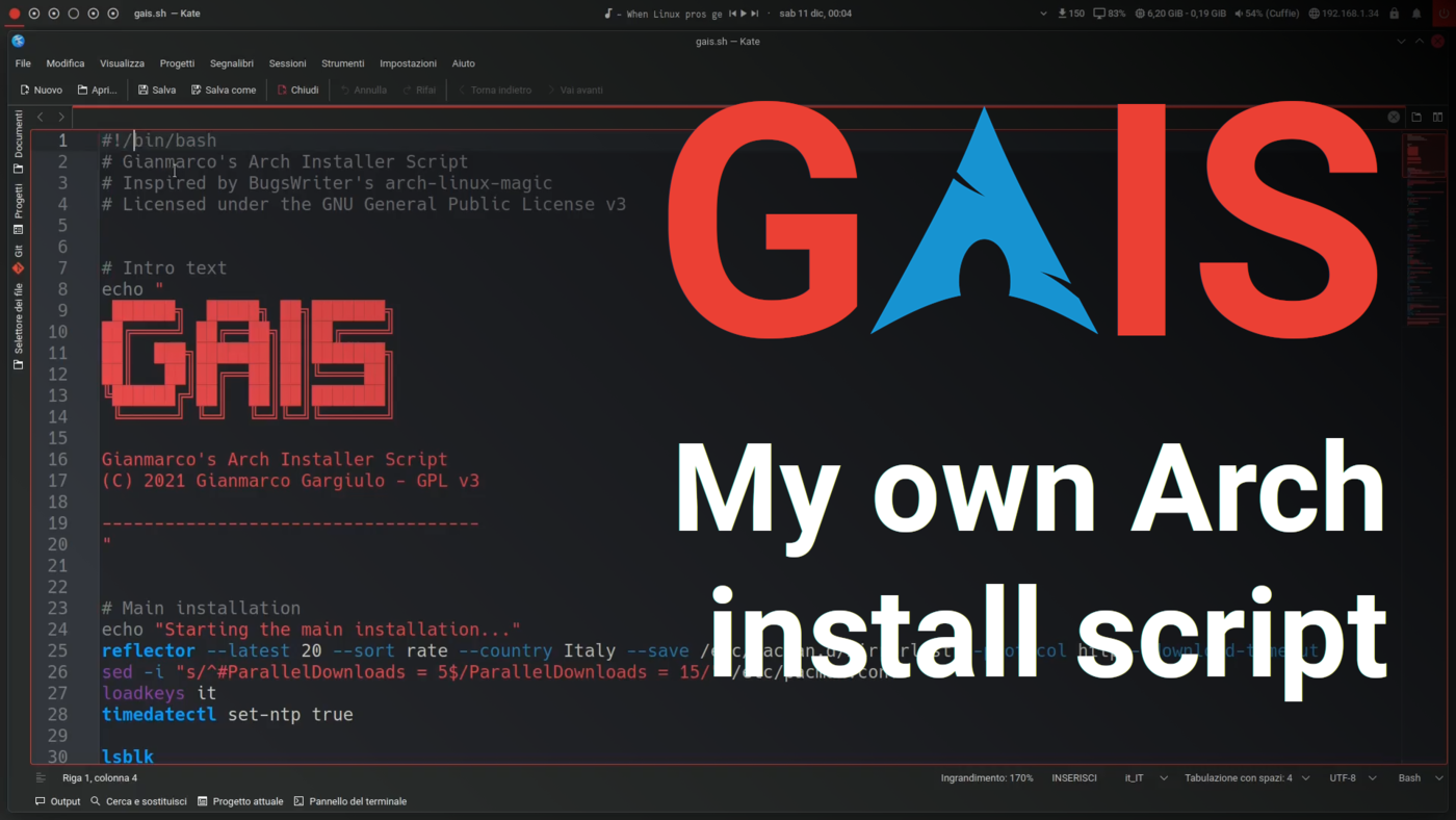 GAIS - Gianmarco's Arch Installer Script